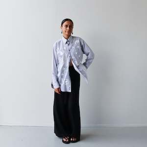 Tane: Tāwharau Collection _ Rawe HĀTE (Shirt) - Blue and White Double Stripes #26