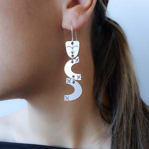 Jewellery: Earrings Silver, Matariki - Ururangi