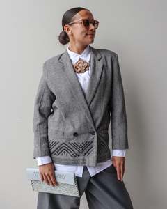 Frontpage: ARA - BLAZER - TC Black & Grey weave #443