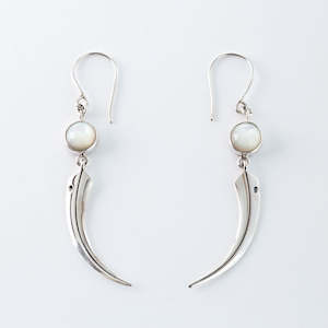 Midnight Huia Beak Earrings in Sterling Silver