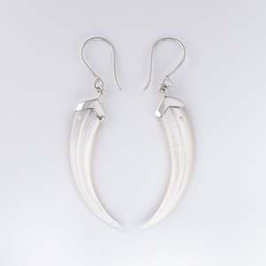 Huia Collection: Mother of Pearl Shell Huia Beak Earrings