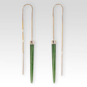 Nvk Favourites: Gold Pounamu Slipstream Earrings