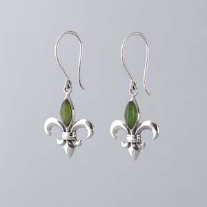 Christmas Gifts Under 200: Pounamu Fleur de Lis Earrings