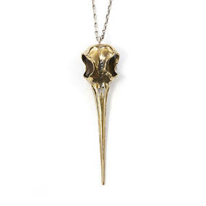 Mens Collection: Brass Hummingbird Skull Pendant