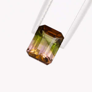 Green to Pink Tourmaline Octagonal Step cut 2.01 carat