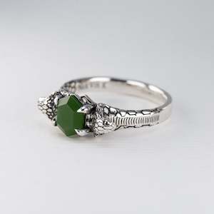 Green with Envy Pounamu Ring in Silver