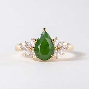 Homeland: Fern Queen Ring with Pounamu & Diamonds