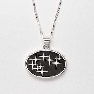 Huia Collection: Matariki Pendant in Black Pounamu