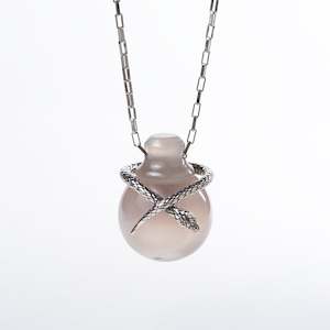 Necklace: Venom Pendant with Misty Agate in Sterling Silver