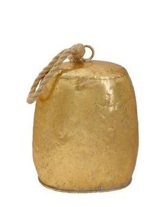 Xmas: antique gold cow bell lg
