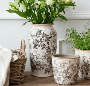 Pots & Vases: floral pot sm