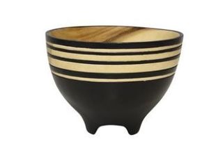 Tableware: wood bowl carved stripes