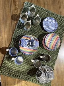 Clearance: mystery creek nerikomi large mugs striped