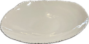 bowl metal & enamel white/silver
