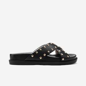 Sandals: Marlow Slide Sandal | Black Leather