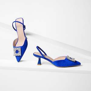 Pumps: Sasha Slingback Heel Ltd Ed | Cobalt Blue Suede