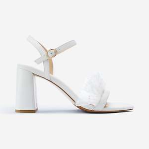 Bridal Shoes: Freya Sandal Heel | Off-White Leather