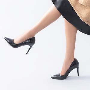 Essentials: Nemesis 95mm Heel | Black croc