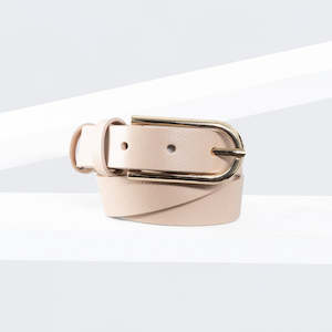 Belts: Element Leather Belt 25mm | gold nude pebble