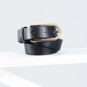 Belts: Element Leather Belt 25mm | gold black pebble