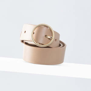 Belts: Frame Leather Belt 34mm | gold light tan leather