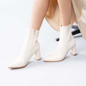 Boots: Zella Ankle Boot | ivory leather