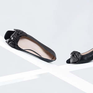 Marilyn Ballet Heel | Black leather/suede combo