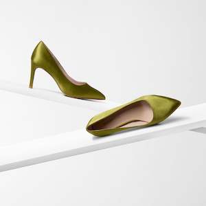 Nemesis 78mm Heel | Zest Green Satin