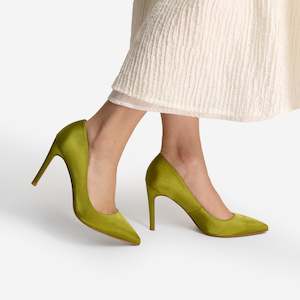 Nemesis 95mm Heel | Zest Green Satin