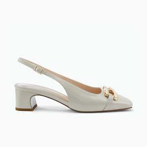 Mika Slingback Heel | Ivory Leather