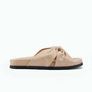 Macey Slide Sandal | Nude Leather