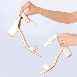 Bridal Collection: Dani Sandal Heel | White leather