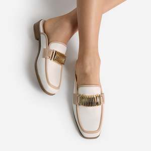 Brooklyn Mule Loafer | Cream/Nude Leather