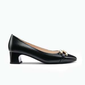 Mist Heel Black Leather
