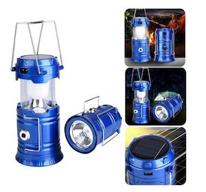 Car Accessories: LED USB Solar Rechargeable Outdoors Lantern