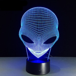 Alien Head 3D Hologram Lamp