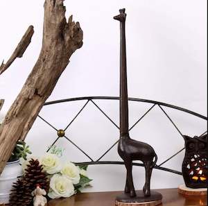 Cast Iron Giraffe Stand Tissue/Toilet Paper Holder