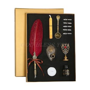 Gifts Under 100: Calligraphy Feather Dip Pen Writing Ink Set