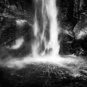 Black White: Stirling Falls, Milford Sound