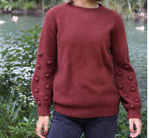 Lothlorian Possum Merino Clothing And Accessories: Bobble Sleeve Jumper