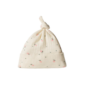 Pointelle Knotted Beanie - Posey Blossom