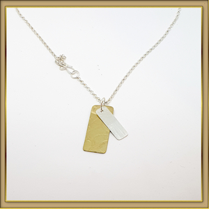 Brass Silver Dogtag Neckalce - Ninjaflower