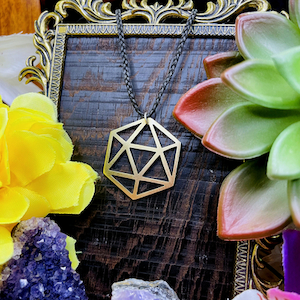 Products: JB119 - Brass Tetrahedron Pendant - Ninjaflower