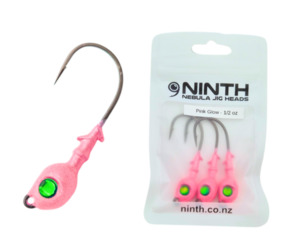 Nebula Jig Head – Pink Glow Qty 3