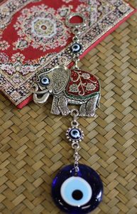 Turkish Evil Eye Metal Wall Hanging Colorful Elephant-21