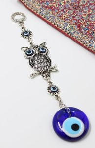 Turkish Evil Eye Metal Wall Hanging With Owl 1
