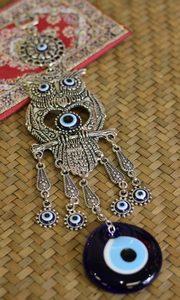 Turkish Evil Eye Metal Wall Hanging With Owl 2