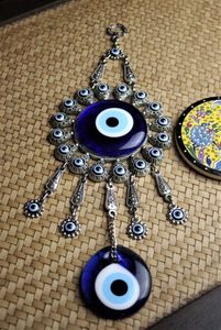 Turkish Evil Eye Metal Wall Hanging Med Round- 58