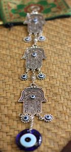 Turkish Evil Eye Metal Wall Hanging With Three Fatima’s Hands 15