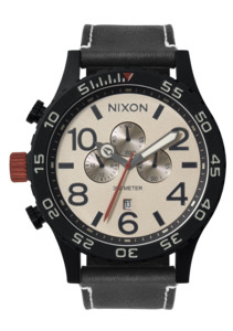 Mens Chrono Watches: 51-30 Chrono Leather - Black / Pumice / Charcoal
